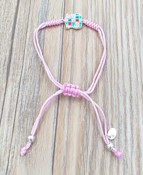 

tartan bracelet in silver with pink cord authentic 925 sterling silver bracelets fits european bear jewelry style gift andy jewel 7859927, Golden;silver