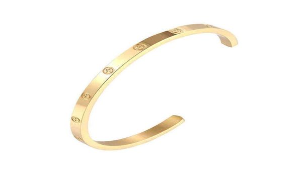 

three size open bracelet cross stainless steel love brand bangle for women man screw jewelry couple gift304b3266497, Golden;silver
