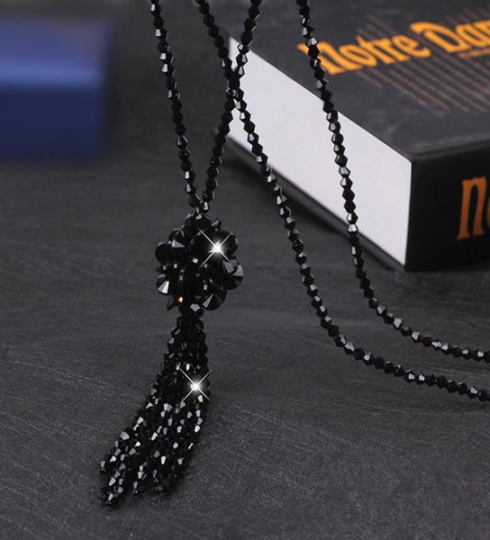 

japan and south korea wild temperament long sweater chain fringed amethyst necklace clothing accessories sweater chain manufacture5968309, Silver