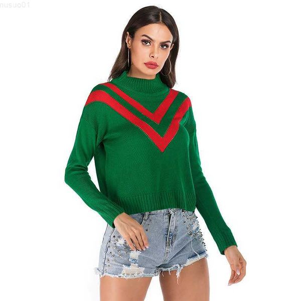 

women's sweaters women's turtleneck sweater autumn winter ladies long sleeve casual contrast loose knitted shirts pullover jumper, White;black