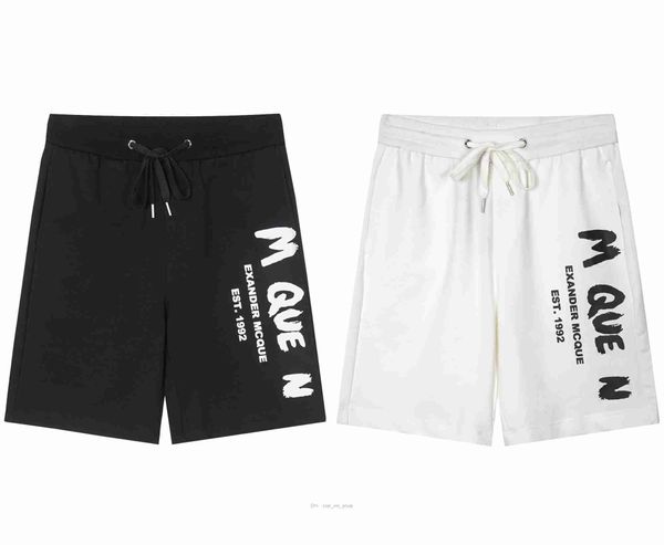 

designer mcqueen men's shorts summer leisure sports letter printed cotton women's black and white available asian size m-3xl l8nt, White;black