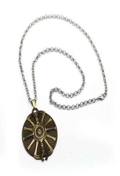 

game men trendy god of war 4 kratos guardian shield pendant necklace fashion vintage necklace male jewelry gifts2943517, Silver