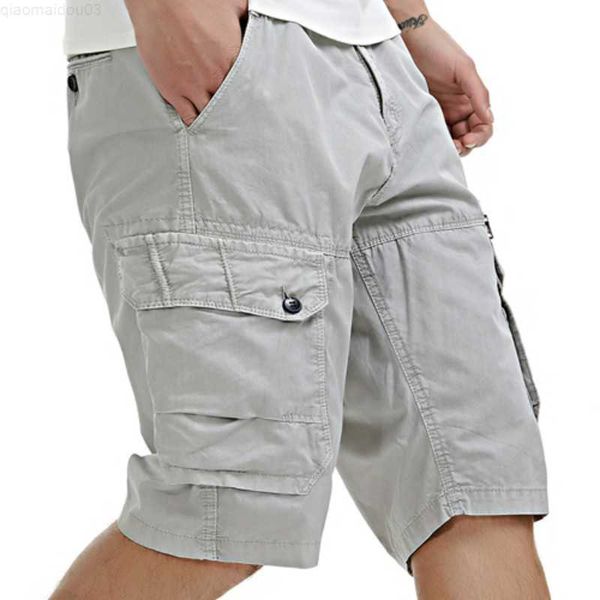

men's shorts new men's cargo shorts summer casual shorts men cotton fashion camouflage short pants man multi pocket knee length tr, White;black