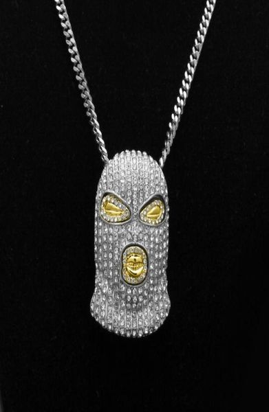 

hip hop csgo mask head pendant necklace mens punk style alloy gold silver plated mask head charm pendant 695324