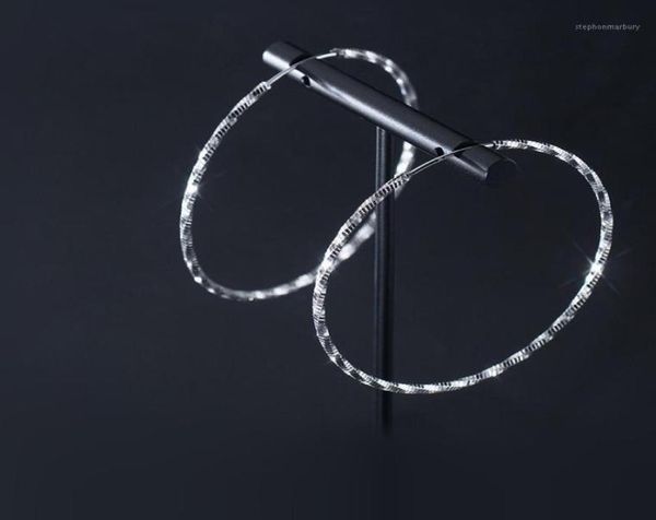

trendy 100 925 sterling silver big round circle ear ring earings classic hoops earrings for women fine jewelry11544883, Golden;silver