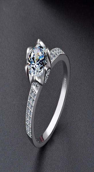 

classic 6prong simulated diamond engagement ring with side stones promise bridal ring for women sterling silver available in size7656371, Golden;silver
