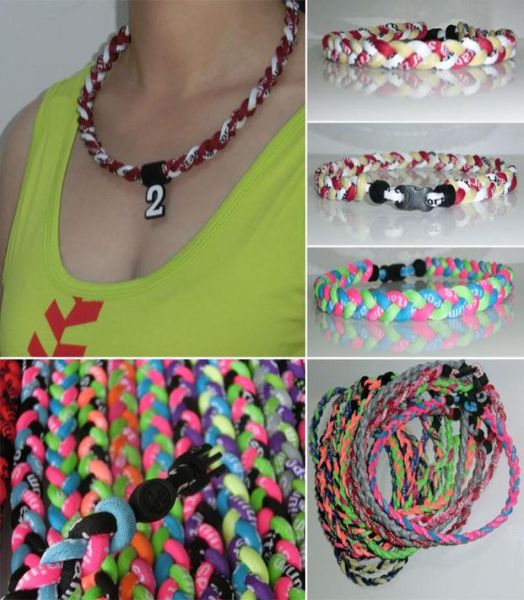 

titanium sport tornado choker baseball ionic necklace01238375952, Golden;silver