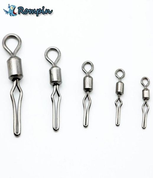 

rompin 50pcslot swivel with side line clip fishing tackle fishhooks fishing connector fishing swivels with snap size 2 4 6 8 105700750