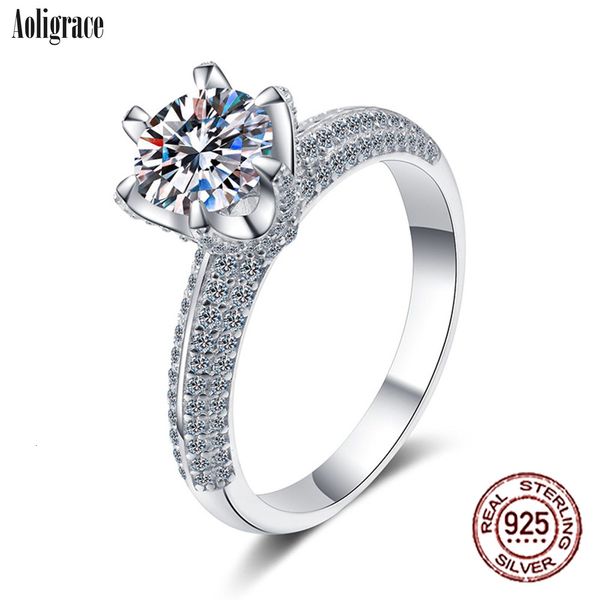 

wedding rings 1-3ct d color engagement rings 925 sterling silver wedding ring 18k white gold plated jewelry for women 230717, Slivery;golden