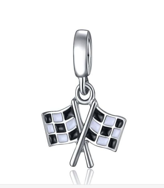 

20pcslot fashion silver plated enamel black white flags heart design alloy metal diy charm fit european braceletnecklace low pr5468631, Bronze;silver