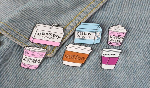 

beverage milk combination special personality enamel blue tide new brooch creative cartoon lapel denim badge pins3487588, Gray
