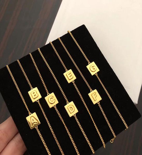 

fashion bracelet designer link charm bracelets length adjustable chain 26 letter design for man woman unique gift jewelry good qua3683684, Golden;silver