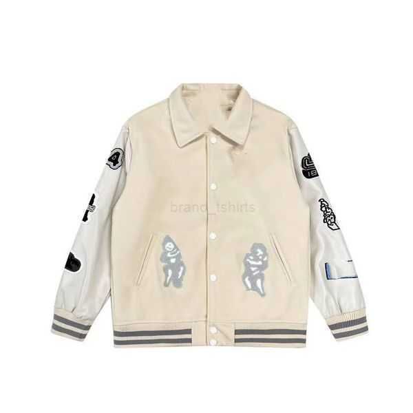 

mens jackets baseball letterman jacket varsity jacket letter stitching embroidery autumn and winter men designer hoodie loose causal outwear, Black;brown