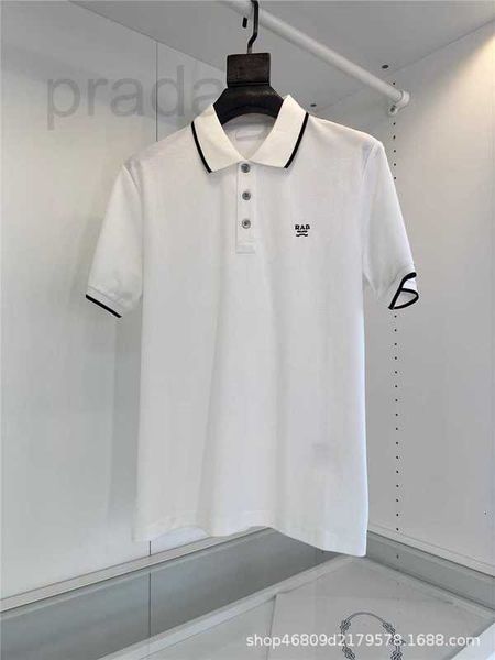 

men's polos designer correct summer short sleeve polo shirt triangle embroidery letter polo clothing 4thc, White;black