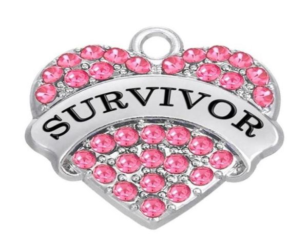 

new arrival 10pcs a lot letter survivor charms heart statement pendant colorful rhinestone fitness bodybuilding jewelry for menwo66742144, Silver