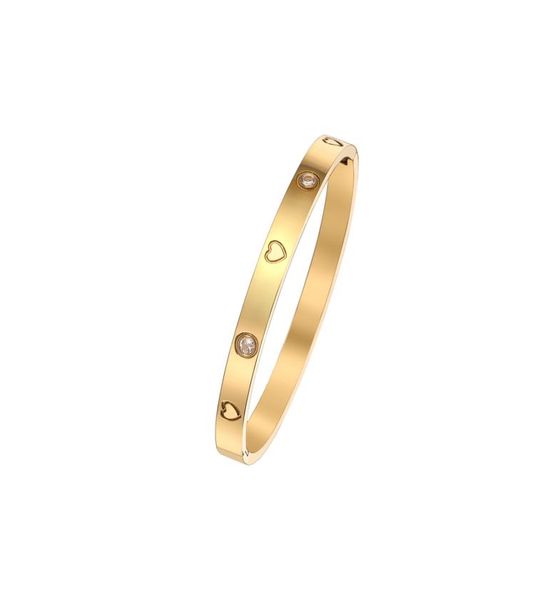 

gold bangle stainless steel love bracelets silver rose gold for women men bracelet couple jewelry5886838, Black