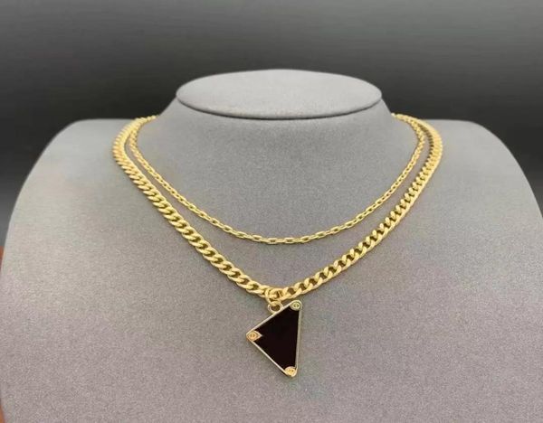 

fashion mens and womens necklaces triangle pendant necklaces vintage luxury designer jewelry ladies titanium stainless steel hip h4437089, Silver