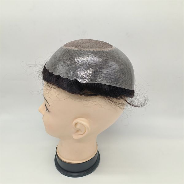 

thick skin with fine mono on hair pieces for men, Black