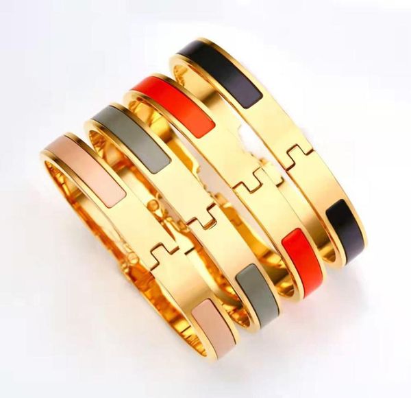 

enamel rainbow stainless steel bracelet bangle 8mm narrow bangles bracelets for for women lover couples lovers gift jewelry5312422, Black