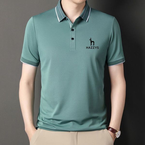 

men's polos summer men t shirts short sleeve solid color slim fit t-shirt men business casual hazzys golf wear collar tees 230717, White;black