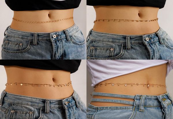 

bohemian leaf diamond waist chain gold plated alloy made geometric circle love tassel water drop waist chain7322659, Silver