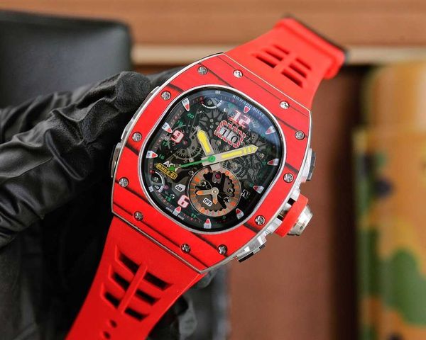 

designer fantasic men wrist watches superb rm62-01 watch mrqq fully automatic mechanical movement sapphire mirror ntpt carbon fiber case wit, Slivery;brown