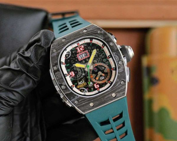 

designer men wrist watches superb rm62-01 watch b1lg fully automatic mechanical movement sapphire mirror ntpt carbon fiber case with natural, Slivery;brown