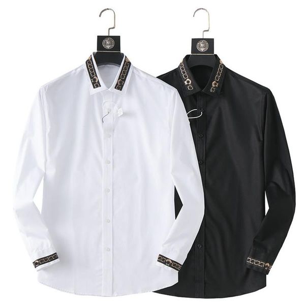 

2023 luxury designer men's shirts fashion casual business social and cocktail shirt brand spring autumn slimming the most fashionable c, White;black