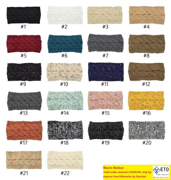

dhl 22 knitted hairband crochet headband knit winter head wrap style headwrap ear warmer headwear cap accessories, Slivery;white