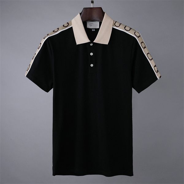 

1 new fashion london england polos shirts mens designers polo shirts high street embroidery printing t shirt men summer cotton casual t-shir, White;black