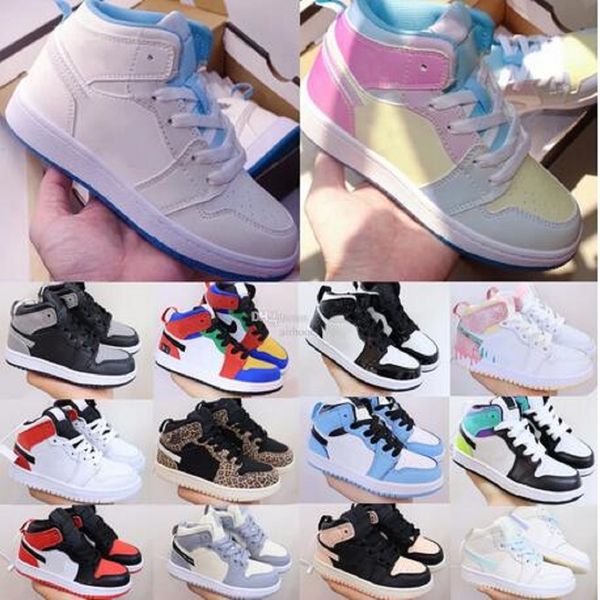 

eur25-35 kids shoes 1 uv basketball 1s mid toddler sneakers kid youth sport running trainers shadow children high outdoor sport shoe boys gi