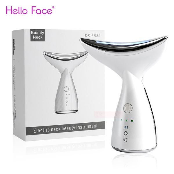 

face massager hello face neck beauty device neck massage led pon therapy ion introduction skin tighten reduce double chin skin care tools 23