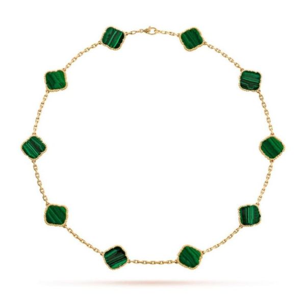 

jewelry designers necklace for women trendy fashion lucky clovers necklaces 10 motifs bracelet and earrings set chain party stainl9638004, Black