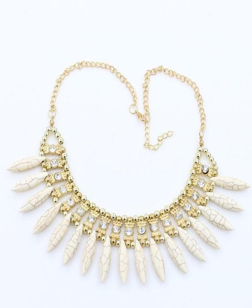 

woman chokers necklaces new bohemia turquoise diamond choker fashion short jewelry necklace ethnic style7111440, Golden;silver