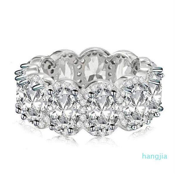 

stunning limited edition eternity band promise ring 925 sterling silver 11pcs oval diamond cz engagement rings for women338u, Slivery;golden