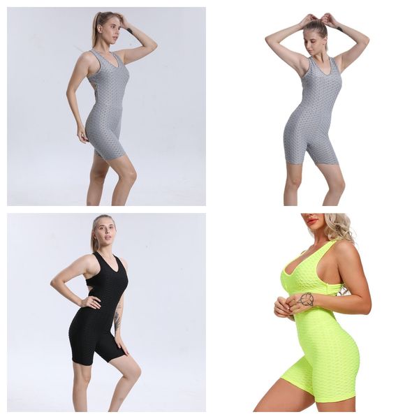 

bubble yoga bodysuit backless fitness suit integrated hip up yoga bodysuit shorts, White;red