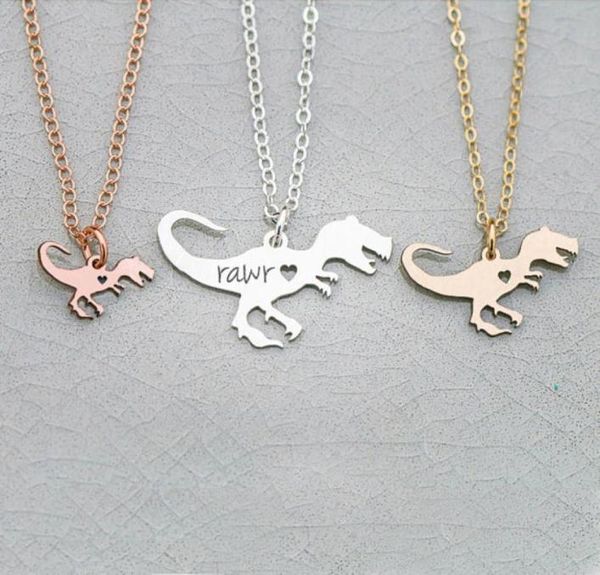 

dinosaur necklace tyrannosaurus jewelry jurassic scary charm dino necklaces any words can be customed yp603472977107841782, Silver