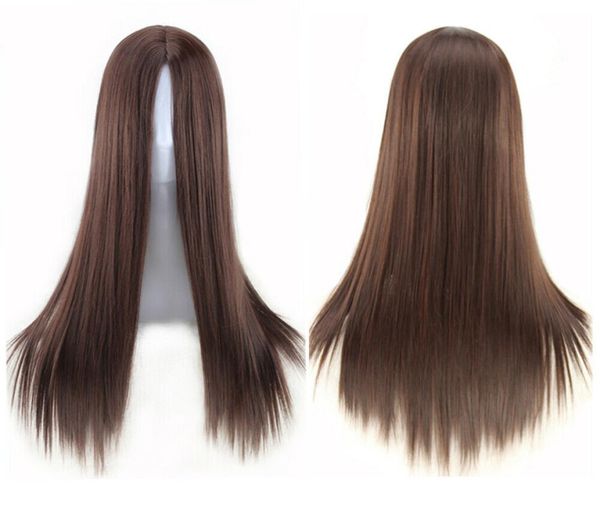 

size adjustable select color and style 2019 women ladies long straight wig fancy dress cosplay wigs party costume2801452, Black