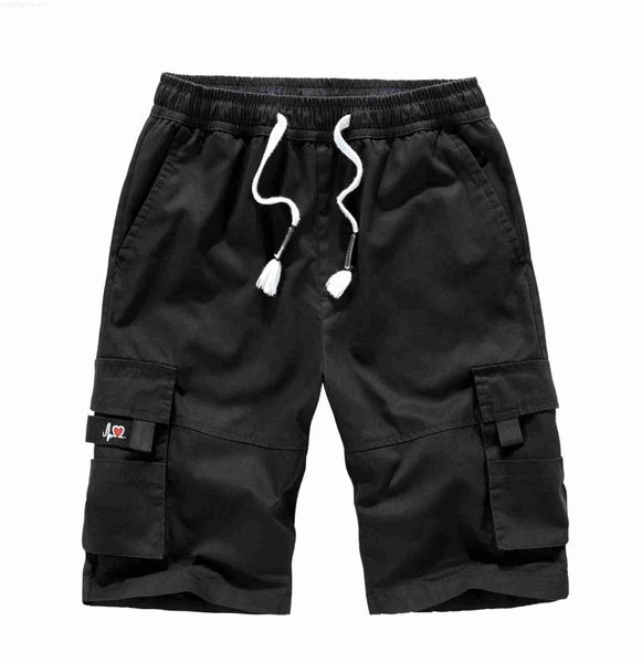 

men's shorts summer cargo shorts men cool camouflage cotton multi pocket solid color casual mens short pants large size loose no belt 2, White;black