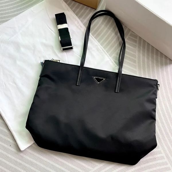 

designer tote bag fashion nylon shopping bag mens womens large capacity handbags outdoor triangle outdoor shoulder crossbody bags, Black;red