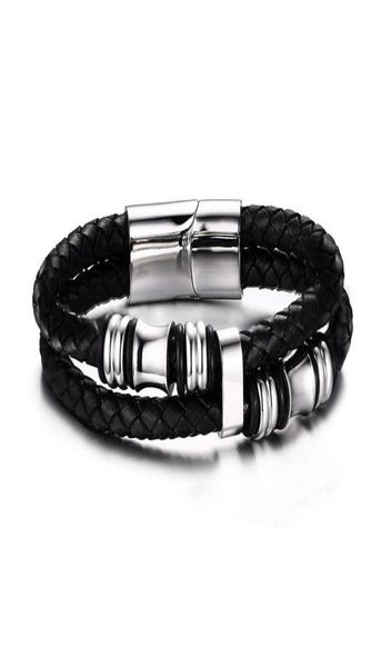 

316l stainless steel braided leather bracelet bangle mens casual leather bracelet3765870, Golden;silver
