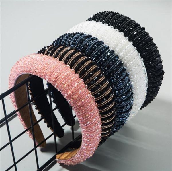 

full crystal hair bands for women lady luxury shiny padded diamond headband hair hoop fashion hair accessories 9871540, Silver
