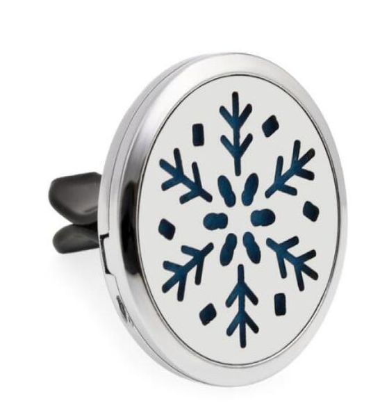 

1pcs sun cross flower snowflake 30mm aroma perfume magnetic locket alloy car diffuser locket vent clip with 10pcs oil pads hg9370164, Bronze;silver