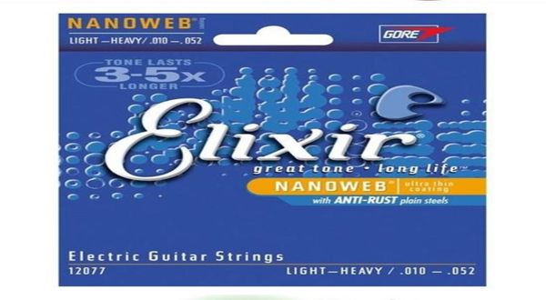 

5sets elixir strings 12077 010052 inches nanoweb great tone long life custom super light electric guitar strings musical instrume8393966
