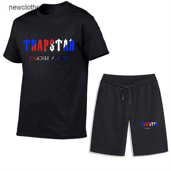 

sportswear fashion designer men's tracksuits summer shirt 2023trapstar printed two piece men's brand tee cotton short sleeve t-shi, Gray