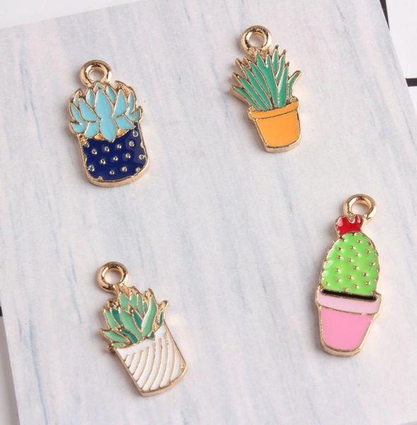 

metal cactus plant enamel k gold plated print charms pendants for handmade diy earrings necklace key chain jewelry accessories8915346, Bronze;silver