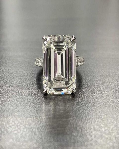 

luxury 100 925 sterling silver created emerald cut 4ct diamond wedding engagement cocktail women rings fine jewelry whole p081017666