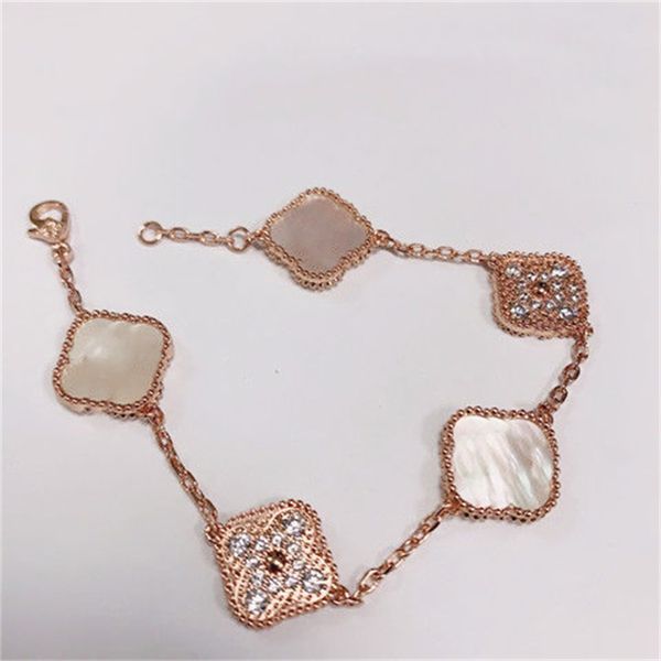 

luxury bracelet designer van or cleef women's chain bracelets elegant gold and silver bracelets fashion women's letter pendant wed, Golden;silver