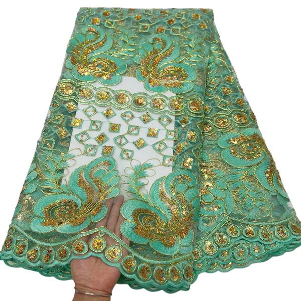 

yq-6046 tulle net cloth fabric lace sequins rope embroidery elegant female evening party 5 yards african clothing glittery banquet garment l, Black;white