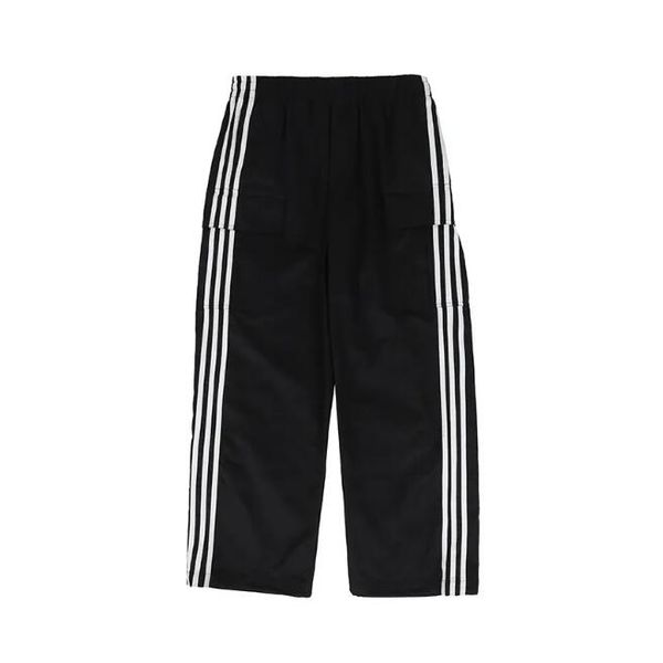

black pants wide-legged sports casual pants men women, Black;brown